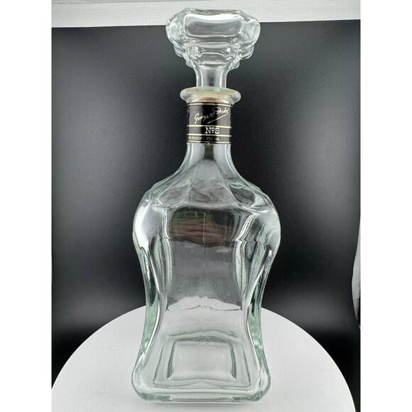 Vintage George Dickel No. 8 Clear Glass Bottle with Stopper Empty Bottle - Picture 1 of 6